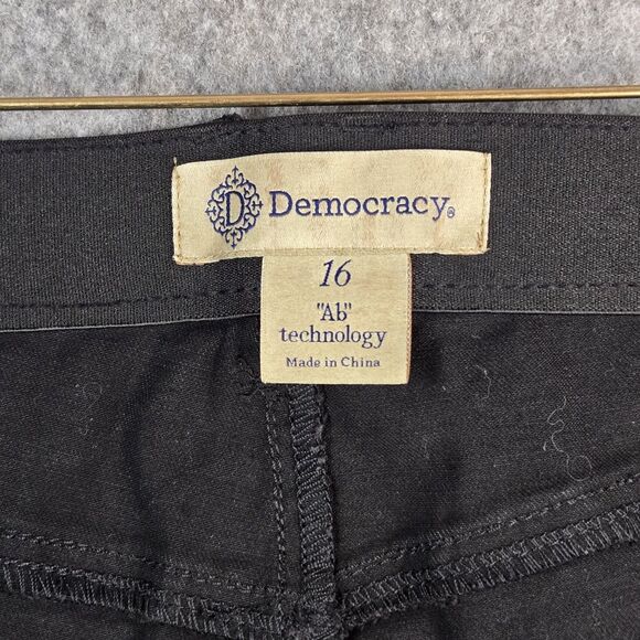 Democracy Ab Technology Kick Flare Jeans Women Sz 16 Black Denim Biker Punk NWT - Picture 9 of 16